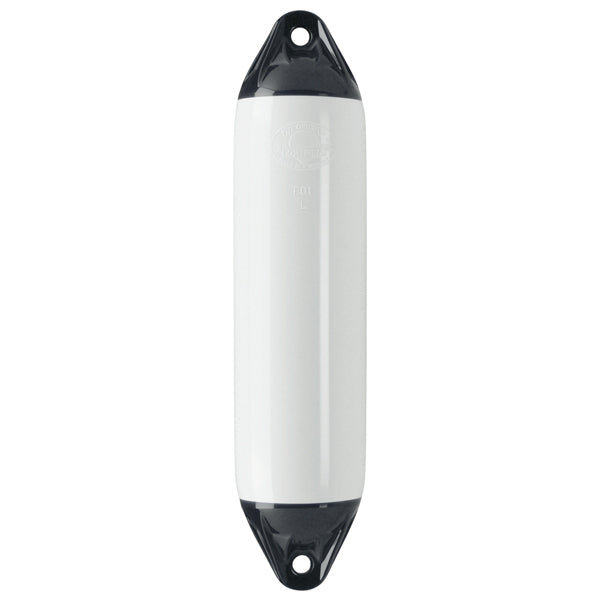 Polyform F01S fender i hvid og sort set forfra