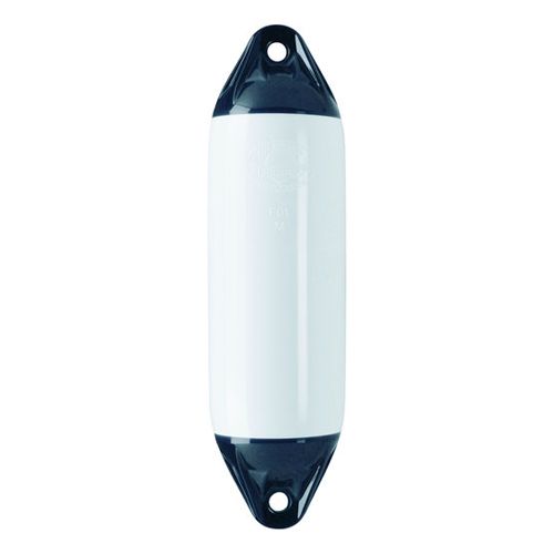 Polyform F01L fender i hvid og sort set forfra