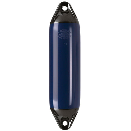 Polyform fender F01L i navy med sort top, stående forfra