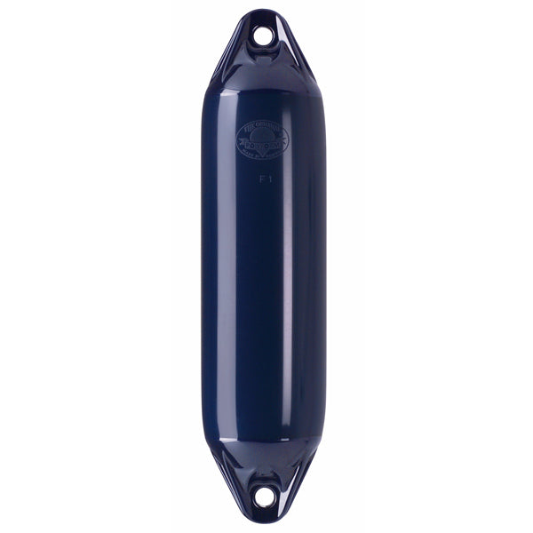 Polyform F01L fender i blå farve set fra siden