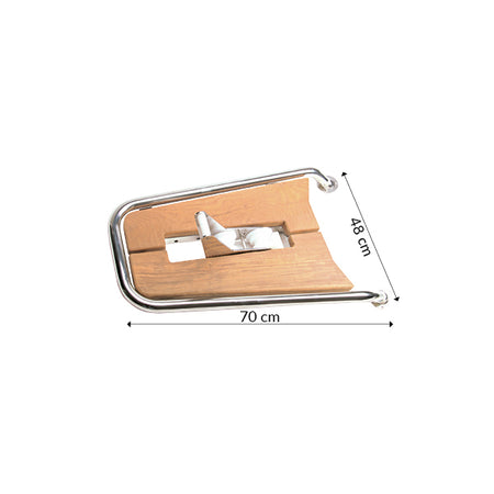 Set fra siden, SeaTec stævnplatform med ø32mm rør og teakfinish