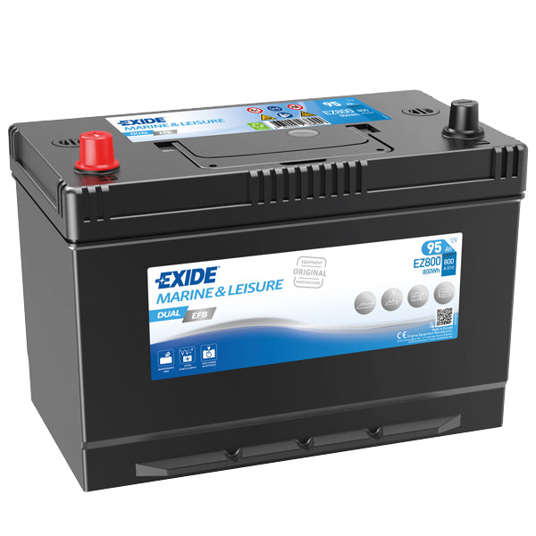 Exide, Batteri 95ah Dual EFB 12 V 306×173×222 mm
