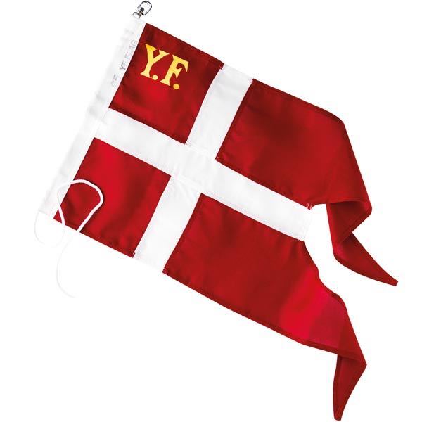 SeaTec yachtflag syet i 170 g/m² flagdug, 92x175 cm, hængende på masten