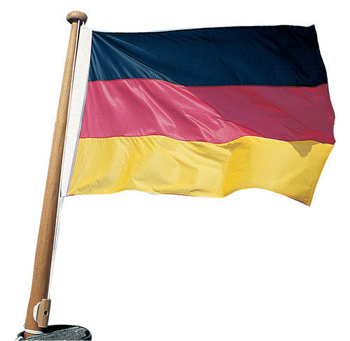 Adela bådflag i polyester med Tysklands flag, 70x42 cm, hængende fra en båd