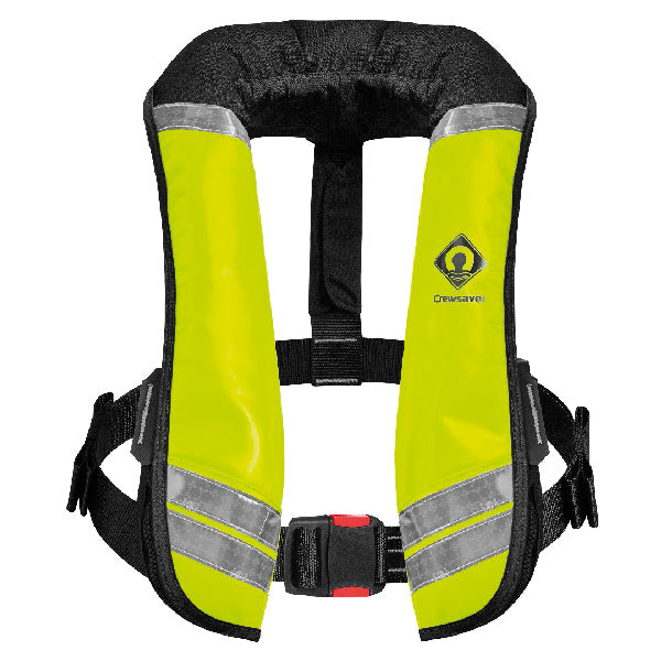 Crewsaver, Crewfit 275N XD i klar gul farve, set forfra med oppustet vest