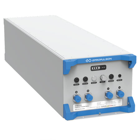 Topvinkel af Epropulsion batteri G102-230 i installation