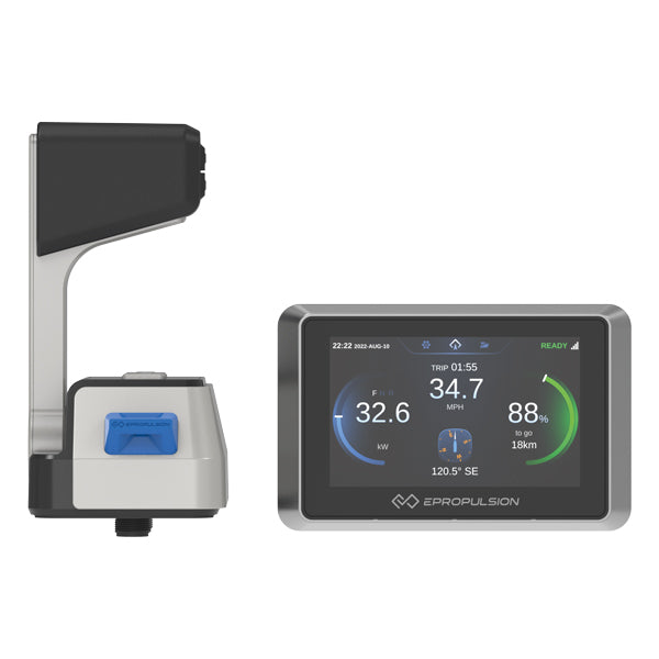 Epropulsion smart display set fra siden med kontrolknapper
