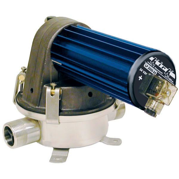 Kirk membranpumpe 2000ltr. set fra siden med mål 215x200x330mm