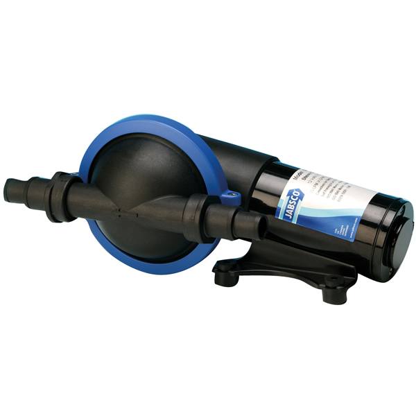 Jabsco membranpumpe 24v 16lpm med 19mm studs set fra siden