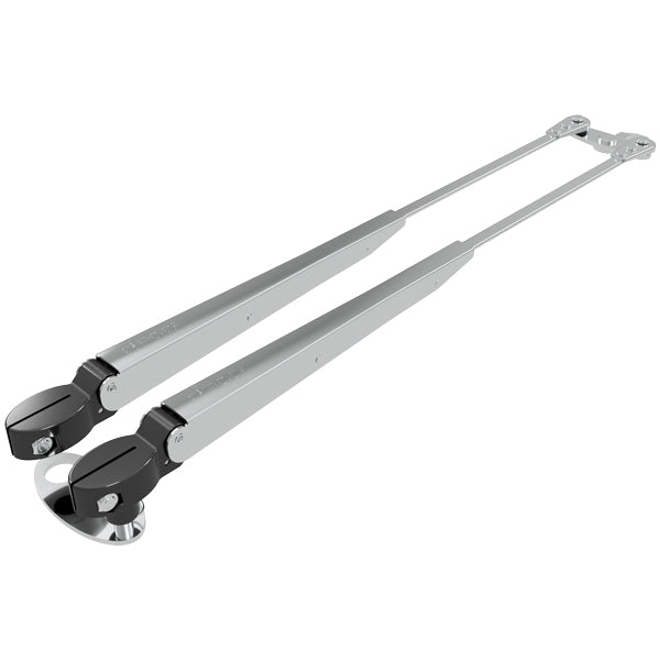 Roca W12 viskerarm set fra siden med monteringsdetaljer.