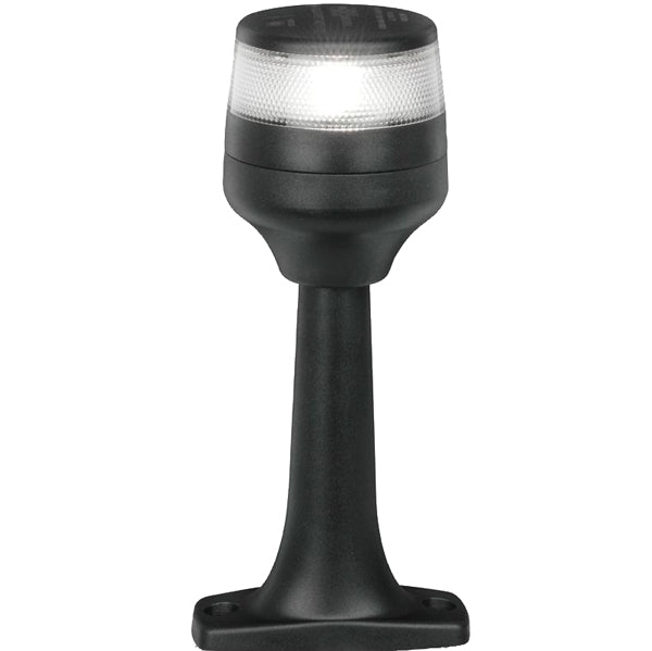 Hella lanternermast i sort, 12v, set forfra med klart lys