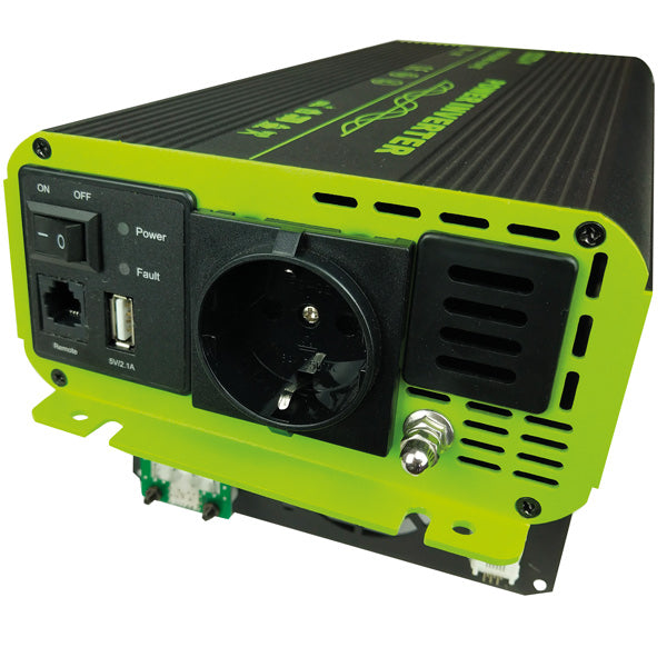1852 inverter 12V 1000W i kompakt design vist fra siden