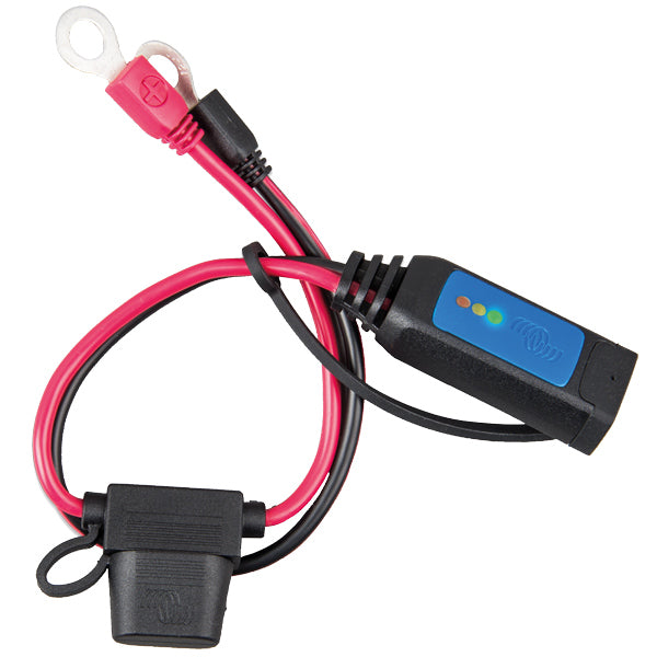 Victron batteri connector med led M8 øje set fra siden