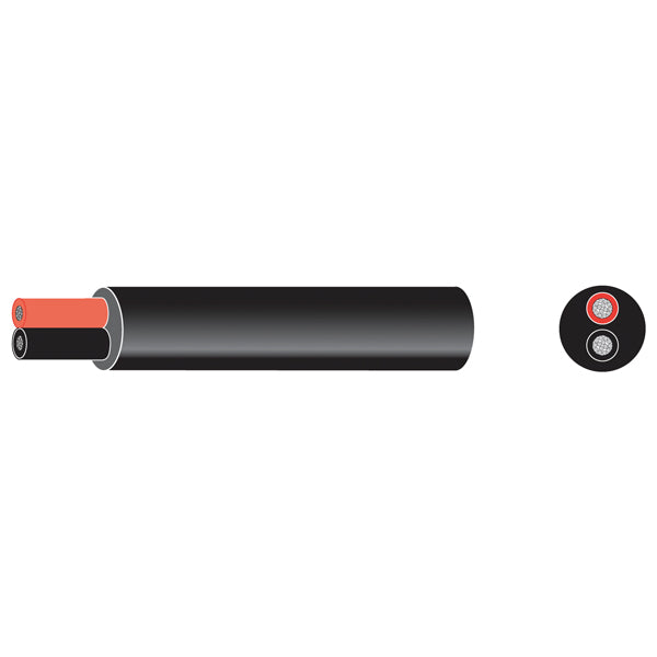 Oceanflex marinekabel i rød/sort med fortinning, ser robust ud.