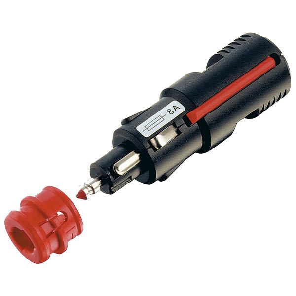 Pro Car universalstik 12/24V med 8Amp sikring set fra fronten.
