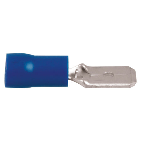 Fladstik han fra SeaTec i blå farve, 6,4x0,8 mm, pakket i 10 stk.