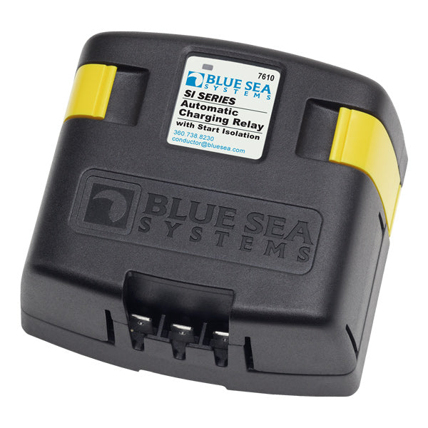 Blue Sea Systems skillerelæ set forfra, klar til installation