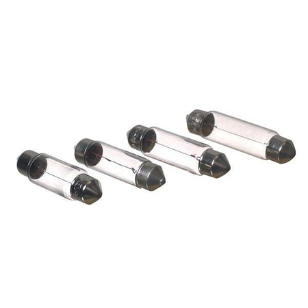 SeaTec Pinol 12V 5W pære, set fra siden med mål 11x41mm.