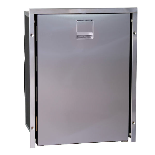 Isotherm køleskab vinkelset, fremhæver den elegant børstede inox-finish.