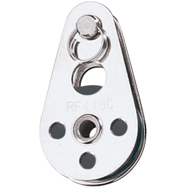 Ronstan wireblok til 3mm wire med spiltbolt, set fra siden