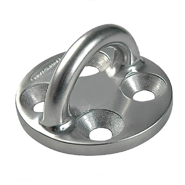 Ronstan pad eye base Ø72mm set fra siden med bøjle Ø11.5mm.