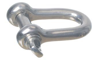 Sjækel med vingeskrue RF stål 10mm set forfra