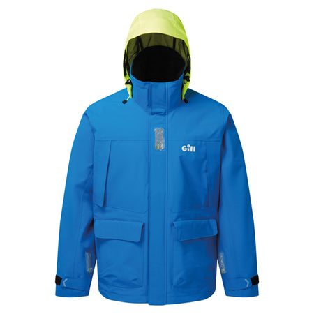 Gill jakke i blå på bøjle i en butik