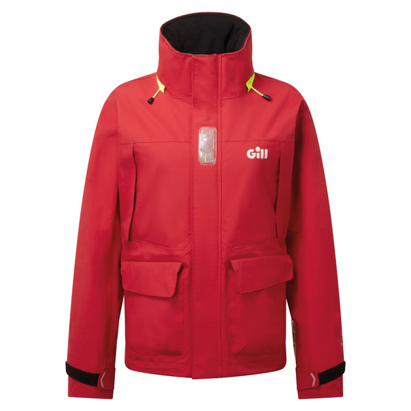Gill OS34J Coastal dame jakke i rød farve set forfra