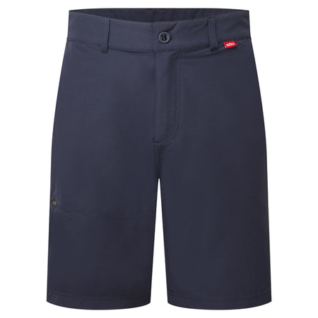 Gill UV021 UV Stretch shorts i navy, set forfra på hvid baggrund.