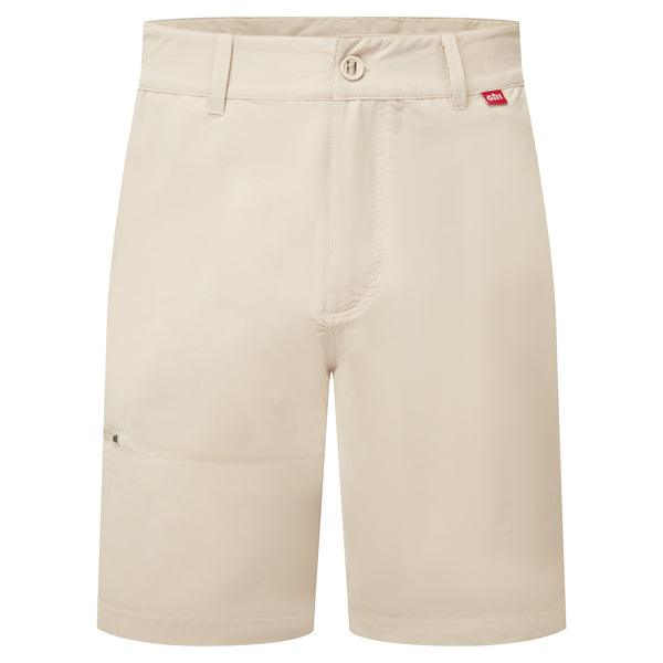 Gill UV021 UV Stretch shorts i khaki, set forfra med detaljer