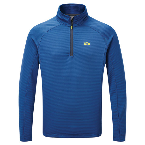 Gill 1081 4-vejs fleece med lynlås, blå farve, set forfra.