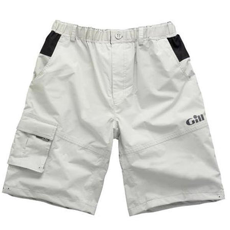Gill 4361 vandtætte sejler shorts i sølvgrå farve, set forfra, str. S