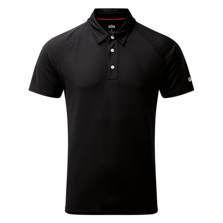 Gill UV008 herre polo i sort, set forfra med kortærmer