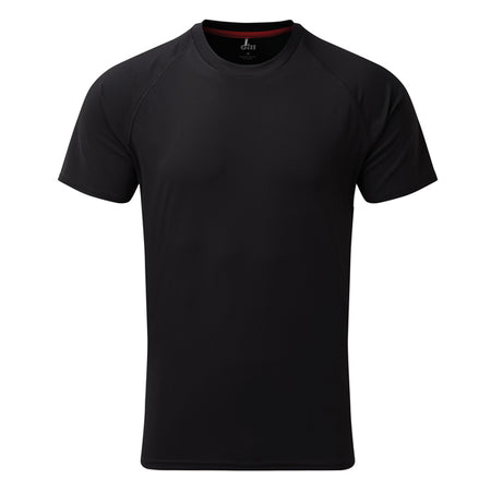 Gill UV010 T-shirt i sort, set forfra med rund halsudskæring.