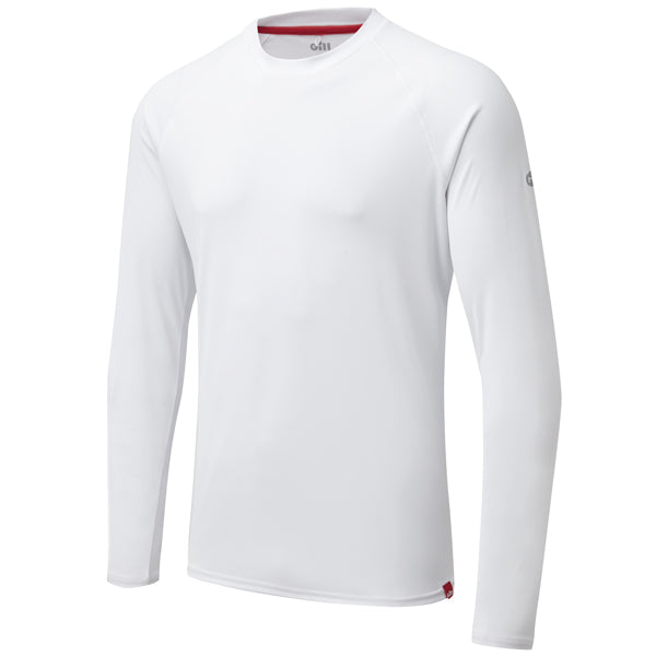 Gill UV011 Men's UV Tec T-Shirt i hvid, set forfra på en hvid baggrund.