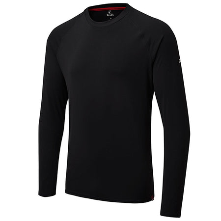 Gill UV011 T-shirt i sort med lange ærmer set fra siden