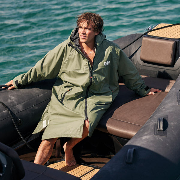 Gill, 5024 Aqua Parka jakke, detaljer tæt på, synlige sømme