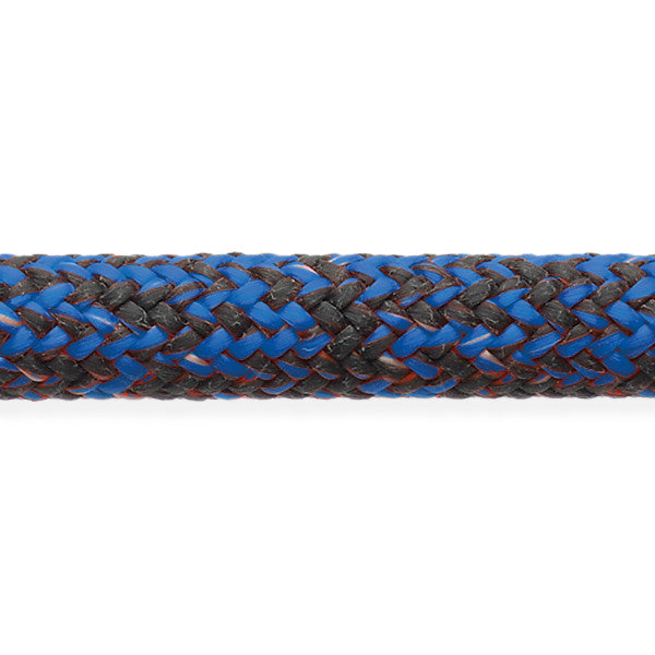 Robline Sirius XTS Dyneema i blå, sort og hvid farve på en båd.