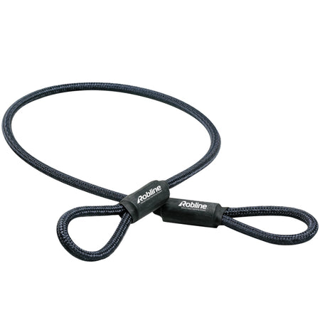 Robline låsewire i sort, 9mm tykkelse og 3m længde, klar til montering på båd.