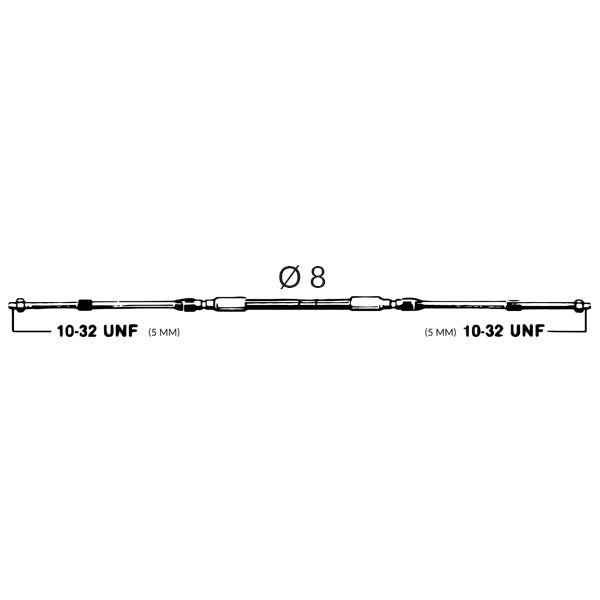 Ultraflex kontrolkabel monteret på båd med håndtagsvisning