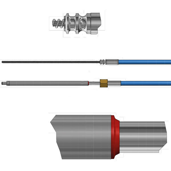 Ultraflex styrekabel M90 i 20 fod, set fra siden
