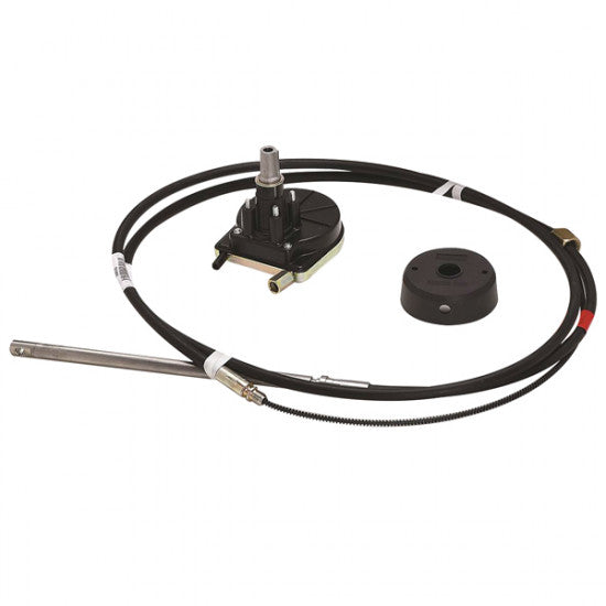 Ultraflex styrebox med sort flange og 13ft M58 kabel viste forfra.