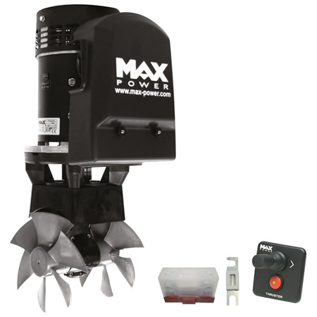 Max Power Bovpropel Kit CT100 12V set fra siden, klar til montering på båd.