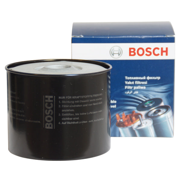 Brændstoffilter fra Bosch, model N4201, klar til montering.