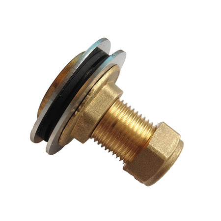 Tankgennemføring fra SeaTec, svejsefri model R1/2 R3/8 set fra siden.