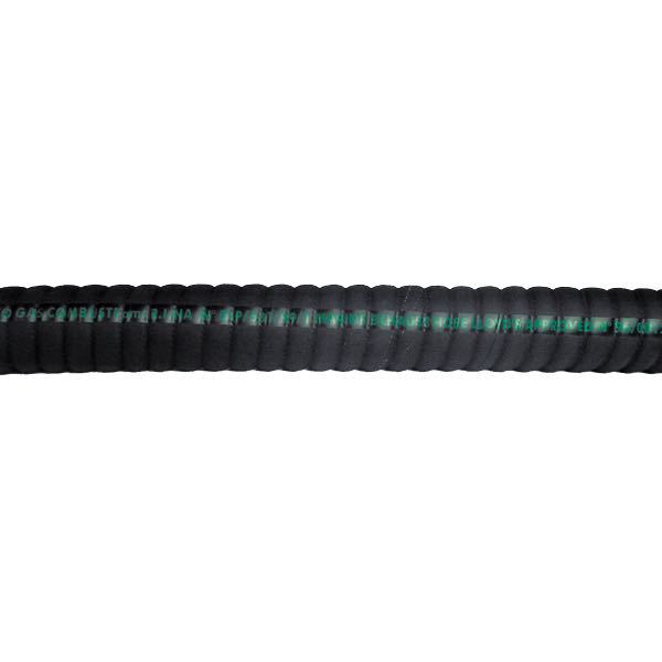 SeaTec udstødningsslange 76mm flex, 20m i sort farve, zoomet ind på overfladen