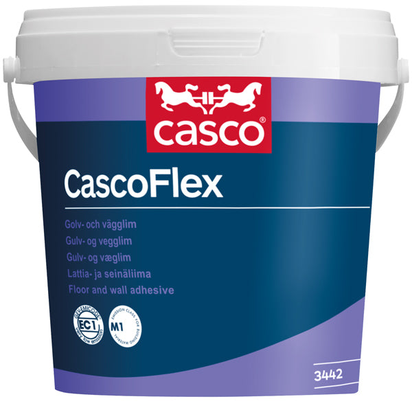 Casco flex lim til vægbeklædning i 1 liters beholder på hvid baggrund