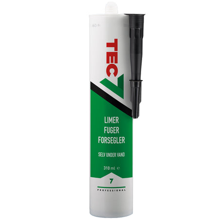 Tec7 limer fuger forsegler i sort farve, pakket i 310 ml rør.