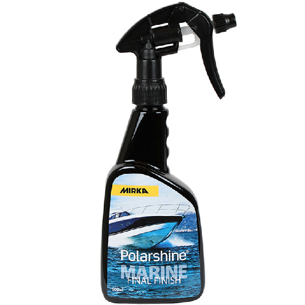 Mirka Polarshine Final Finish i 500 ml flaske til bådpleje, set forfra.