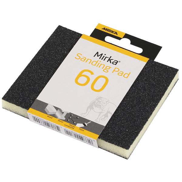 Mirka slibesvamp i P60 kornstørrelse, vises fra siden.